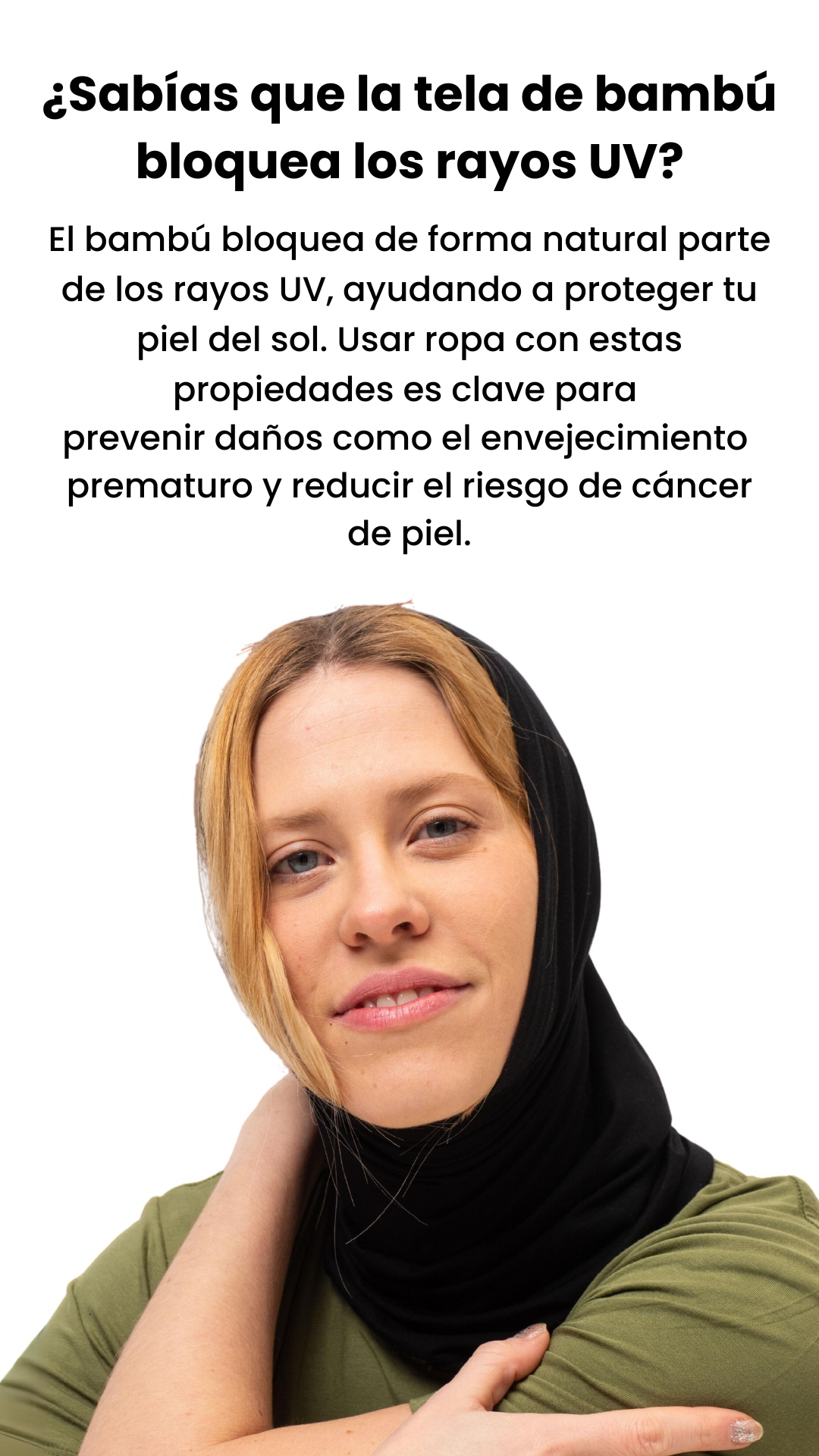 ¿Sabías que la tela de bambú bloquea los rayos UV? El bambú bloquea de forma natural parte de los rayos UV, ayudando a proteger tu piel del sol. Usar ropa con estas propiedades es clave para  prevenir daños como el envejecimiento  prematuro y reducir el riesgo de cáncer de piel.